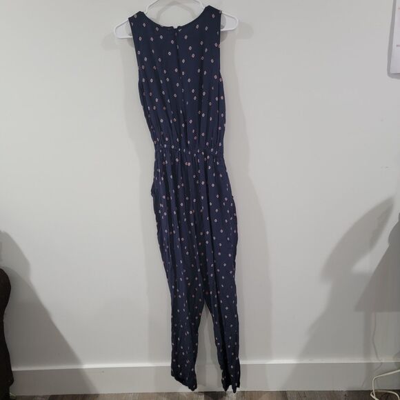 Lucky Brand Womens Jumpsuit Size 2X Boho Navy Blue Aztec - Picture 2 of 8